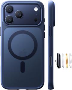 TORRAS Magnetic Shockproof for iPhone 17 Pro Case, Fit for MagSafe, Military-Grade Protection, Camera Control Button, Slim Translucent Anti-Fingerprint Phone Case for iPhone 17 Pro 6.3", Deep Blue