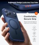 TORRAS Magnetic Shockproof for iPhone 17 Pro Case, Fit for MagSafe, Military-Grade Protection, Camera Control Button, Slim Translucent Anti-Fingerprint Phone Case for iPhone 17 Pro 6.3", Deep Blue