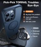 TORRAS Ultra Magnetic for iPhone 15 Pro Case, [3X Military-Grade Drop Tested] [Compatible with MagSafe], Shockproof Translucent Durable Slim Protective Anti-Scratch Anti-Fingerprint, Black