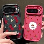 Cute Large Cherry Soft Phone Protector Case For Google Pixel 8 Pro 8A 7A 9 Pro XL Shockproof Silicone Cover For Pixel 9 8 7 Pro