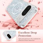 RALEAVO for Google Pixel 10/10 Pro Case Compatible with MagSafe Clear Floral Pattern Design Cute for Girls Women Slim Magnetic Hard Back Shockproof Phone Case for Pixel 10/10 Pro,Blue Flowers