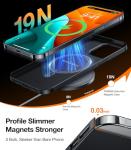 TORRAS Magnetic Slim Fit Designed for iPhone 15 Pro Case 2023, [Compatible with MagSafe] [Ultra Thin] Protective Matte Hard PC Cover Anti-Scratch Phone Case for iPhone 15 Pro, Black Titanium