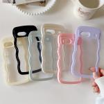 2IN1 Creative Curly Wavy Transparent Case For Google Pixel 9 Pro 9A 8 8A 7A Candy Color Shockproof Clear Hard Acrylic Back Cover