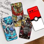 Pocket Monsters Cute For Google Pixel 8 7A 7 6A 6 5A 5 4 4A XL 5G Black Silicon Shockproof Shell Funda Phone Case