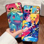 P-Pokemons P-Pikachus Fashion For Google Pixel 8 7A 7 6A 6 5A 5 4 4A XL 5G Black Silicon Shockproof Shell TPU Phone Case