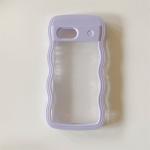 2IN1 Creative Curly Wavy Transparent Case For Google Pixel 9 Pro 9A 8 8A 7A Candy Color Shockproof Clear Hard Acrylic Back Cover