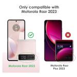 Maxdara for Moto Razr 2023 Case with Ring Holder, Slim Shockproof Phone Cover with Lens Protector (Pink)