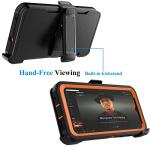 Njjex Rugged Case For Motorola Moto G Pure For Moto G Power 2022 Case with Belt Clip Holster, Built-in Screen Protector Heavy Duty Shockproof Locking Swivel Holster Kickstand Hard Phone Cover [Orange]