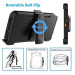 Njjex Rugged Case For Motorola Moto G Pure For Moto G Power 2022 Case with Belt Clip Holster, Built-in Screen Protector Heavy Duty Shockproof Locking Swivel Holster Kickstand Hard Phone Cover [Orange]