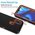 Njjex Rugged Case For Motorola Moto G Pure For Moto G Power 2022 Case with Belt Clip Holster, Built-in Screen Protector Heavy Duty Shockproof Locking Swivel Holster Kickstand Hard Phone Cover [Orange]