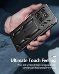 FNTCASE for Motorola Edge 2025 Case: Military Grade Drop Proof Protection Mobile Cover with Kickstand | Matte Textured Rugged Shockproof TPU | Protective Sturdy Phone Case - Black