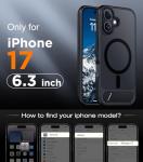 Temdan Designed for iPhone 17 Case, [Built-in Invisible Kickstand][Compatible with MagSafe][Military Grade Shockproof] Slim Translucent Matte Phone Case for iPhone 17 6.3 inch (Black)