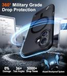 Temdan Designed for iPhone 17 Case, [Built-in Invisible Kickstand][Compatible with MagSafe][Military Grade Shockproof] Slim Translucent Matte Phone Case for iPhone 17 6.3 inch (Black)