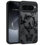 BENTOBEN Magnetic for Google Pixel 10 Case with Cute Butterfly Pattern, [Compatible with MagSafe] Translucent Matte Slim Shockproof Women Girl Protective Phone Case for Google Pixel 10,Black