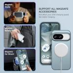 BENTOBEN for Google Pixel 9 Case [Compatible with Magsafe] Translucent Matte Magnetic Pixel 9 Case Slim Thin Shockproof Women Men Girls Boys Protective Phone Cases for Google Pixel 9 6.3", Grey Blue