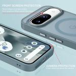 BENTOBEN for Google Pixel 9 Case [Compatible with Magsafe] Translucent Matte Magnetic Pixel 9 Case Slim Thin Shockproof Women Men Girls Boys Protective Phone Cases for Google Pixel 9 6.3", Grey Blue