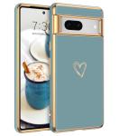 BENTOBEN for Google Pixel 7 Case, Google Pixel 7 Phone Case Cute Electroplating Heart Camera Protection TPU Protective Lightweight Flexible Non-Slip Bumper Shockproof Google Pixel 7 Case 6.3", Grey