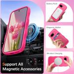 BENTOBEN for Google Pixel 9a Case [Compatible with MagSafe] Cute Curly Wavy Anti-Slip Bumper Magnetic Matte Slim Thin Soft Women Girls Boys Protective Phone Cover for Google Pixel 9a 6.3", Hot Pink
