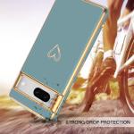 BENTOBEN for Google Pixel 7 Case, Google Pixel 7 Phone Case Cute Electroplating Heart Camera Protection TPU Protective Lightweight Flexible Non-Slip Bumper Shockproof Google Pixel 7 Case 6.3", Grey