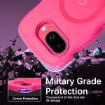 BENTOBEN for Google Pixel 9a Case [Compatible with MagSafe] Cute Curly Wavy Anti-Slip Bumper Magnetic Matte Slim Thin Soft Women Girls Boys Protective Phone Cover for Google Pixel 9a 6.3", Hot Pink