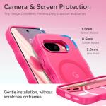 BENTOBEN for Google Pixel 9a Case [Compatible with MagSafe] Cute Curly Wavy Anti-Slip Bumper Magnetic Matte Slim Thin Soft Women Girls Boys Protective Phone Cover for Google Pixel 9a 6.3", Hot Pink
