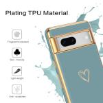 BENTOBEN for Google Pixel 7 Case, Google Pixel 7 Phone Case Cute Electroplating Heart Camera Protection TPU Protective Lightweight Flexible Non-Slip Bumper Shockproof Google Pixel 7 Case 6.3", Grey