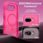 BENTOBEN for Google Pixel 9a Case [Compatible with MagSafe] Cute Curly Wavy Anti-Slip Bumper Magnetic Matte Slim Thin Soft Women Girls Boys Protective Phone Cover for Google Pixel 9a 6.3", Hot Pink