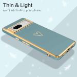 BENTOBEN for Google Pixel 7 Case, Google Pixel 7 Phone Case Cute Electroplating Heart Camera Protection TPU Protective Lightweight Flexible Non-Slip Bumper Shockproof Google Pixel 7 Case 6.3", Grey