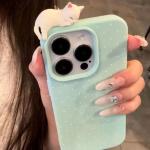 Korea Lovely Polka Dot Pattern Soft Phone Case For iPhone 17 16 15 14 13 12 Pro Max Plus X Cute 3D Cartoon Cat Shockproof Cover