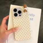 Korea Lovely Polka Dot Pattern Soft Phone Case For iPhone 17 16 15 14 13 12 Pro Max Plus X Cute 3D Cartoon Cat Shockproof Cover