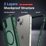 jaroco Magnetic for iPhone 13 Case, [Compatible with MagSafe][Military Grade Drop Protection][Heavy Duty Protection][Non-Slip][Shockproof] 2-Layer Durable Bumper Phone Case 6.1''-Forest Green