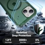 jaroco Magnetic for iPhone 13 Case, [Compatible with MagSafe][Military Grade Drop Protection][Heavy Duty Protection][Non-Slip][Shockproof] 2-Layer Durable Bumper Phone Case 6.1''-Forest Green