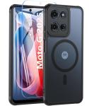 BESINPO Magnetic Case for Motorola Moto G 2025[Not for 2024],Translucent Matte Shockproof Protective Slim Bumper Cover for Motorola Moto G 2025 6.7"(Black)