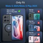BESINPO Magnetic Case for Motorola Moto G 2025[Not for 2024],Translucent Matte Shockproof Protective Slim Bumper Cover for Motorola Moto G 2025 6.7"(Black)