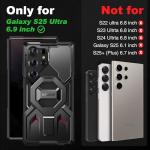 TONGATE Magnetic Stand for Samsung Galaxy S25 Ultra Case with Privacy Screen Protector, [Compatible with Magsafe] [Military Drop Protection] S25 Ultra Case with Camera Cover & Belt Clip, Black 6.9"