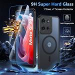 BESINPO Magnetic Case for Motorola Moto G 2025[Not for 2024],Translucent Matte Shockproof Protective Slim Bumper Cover for Motorola Moto G 2025 6.7"(Black)