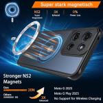 BESINPO Magnetic Case for Motorola Moto G 2025[Not for 2024],Translucent Matte Shockproof Protective Slim Bumper Cover for Motorola Moto G 2025 6.7"(Black)