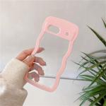 2IN1 Cute Curly Wavy Transparent Phone Case For Google Pixel 10 9 Pro 8 A Candy Color Shockproof Hard Cover For Google Pixel 7A