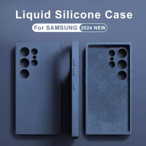 Liquid Silicone Shockproof Case For Samsung Galaxy S24 S23 S22 S21 S25 Ultra A55 A54 A34 A14 A53 A52 Accessories Cute Soft Cover