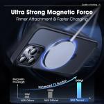 Metal Ring Stand Matte Magnetic Case for Magsafe IPhone 17 Air 15 14 13 12 11 16 Pro Max Plus with Lens Protector Mac Safe Cover