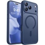 CANSHN Magnetic Compatible with iPhone 17 Pro Case, Upgraded [Full Camera Protection] [Compatible with Magsafe] [Translucent Matte] Shockproof Protective Phone Cover 6.3 Inch - Deep Blue