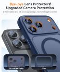 CANSHN Magnetic Compatible with iPhone 17 Pro Case, Upgraded [Full Camera Protection] [Compatible with Magsafe] [Translucent Matte] Shockproof Protective Phone Cover 6.3 Inch - Deep Blue