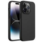 JETech Silicone Case for iPhone 14 Pro Max 6.7-Inch, Silky-Soft Touch Full-Body Protective Phone Case, Shockproof Cover with Microfiber Lining (Black)