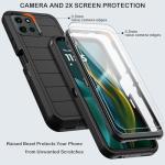 KECAI for Motorola Moto G 5G 2025 Case with Belt Clip Holster, 2X Screen Protector, Heavy Duty Shockproof Drop Protection Military Grade Rugged Full Body Phone Cover with Kickstand (Black)