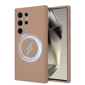 For Magsafe Magnetic Liquid Silicone Case For Samsung Galaxy S24 S23 S22 S21 Ultra S21 Fe Wireless Charge Back Cover Accessories