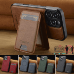 2 In 1 Detachable Leather Case For iPhone 16 17 Air 16E 15 14 13 12 11 Pro XS Max XR 8 Plus SE Card Pocket Magnetic Phone Cover