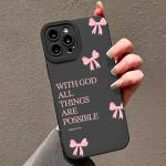 inimalist Pink Girly Bow Slogan Phone Case For iPhone 17 16 15 14 13 12 11 Pro Max XS X XR 7 8 Plus 16E SE2 Soft Silicone Cover