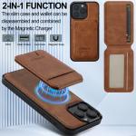 2 In 1 Detachable Leather Case For iPhone 16 17 Air 16E 15 14 13 12 11 Pro XS Max XR 8 Plus SE Card Pocket Magnetic Phone Cover