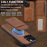 2 In 1 Detachable Leather Case For iPhone 16 17 Air 16E 15 14 13 12 11 Pro XS Max XR 8 Plus SE Card Pocket Magnetic Phone Cover