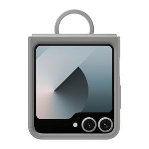 Samsung Galaxy Z Flip 7 FE, Flip 6 Silicone Phone Case, Protective Cover with Built-in Ring, Nonslip Grip, Slim, Soft, Comfortable Design, US Version, Gray